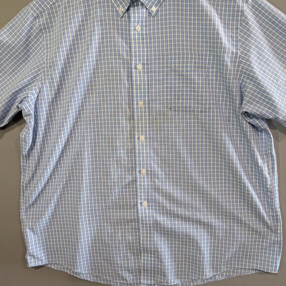 L.L. Bean Men's Wrinkle Resistant Short Sleeve Button Down Plaid Shirt XL Cotton - Picture 3 of 16